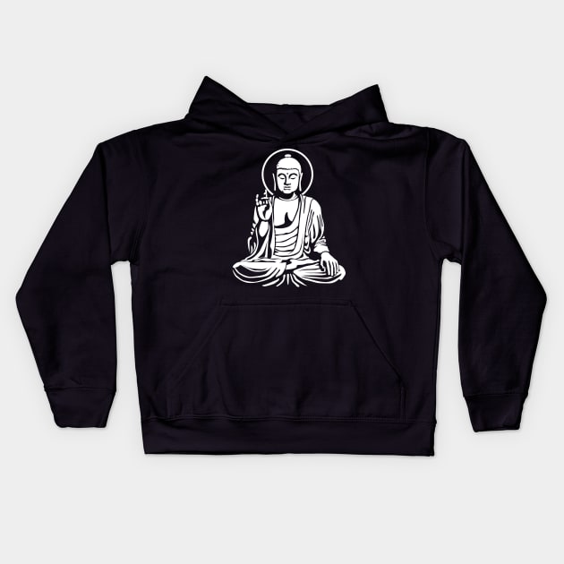 Young Buddha (white) Kids Hoodie by Mystic-Land